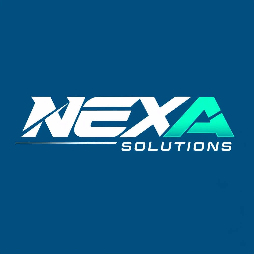 Modern Bold NEXA Logo with Teal Gradient Accent for Solutions Logo
