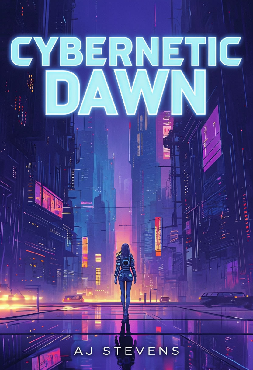 Cybernetic Dawn Futuristic Cityscape EBook Cover