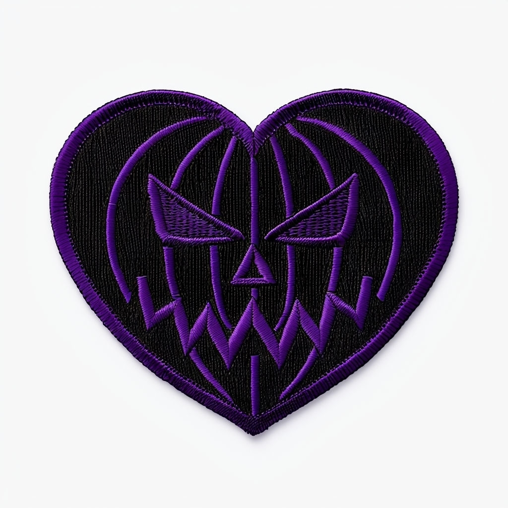 Spooky Heart-Shaped Halloween Embroidered Patch for Hats