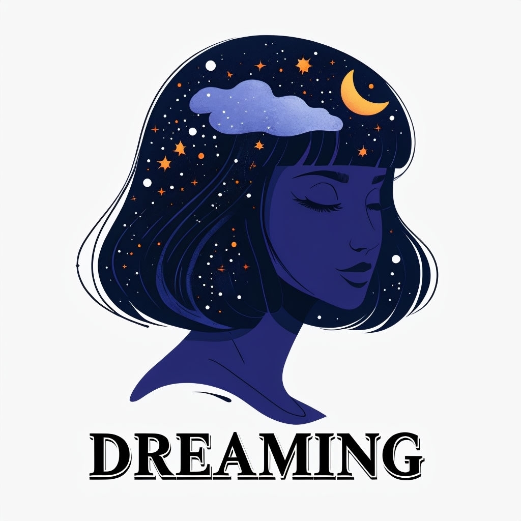 Cosmic Dreaming Minimalist Female Portrait Art Poster