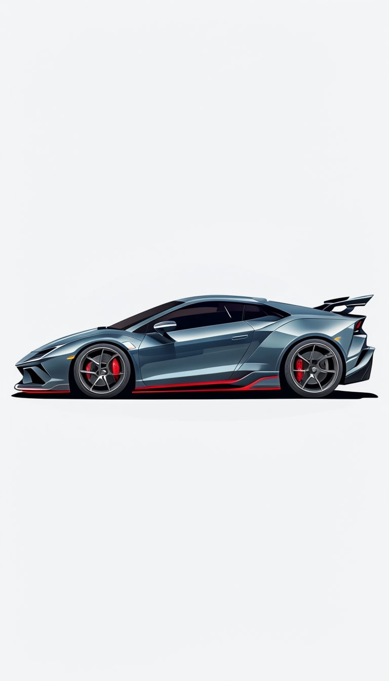Sleek Modern Sports Car Digital Illustration Mobile Wallpaper