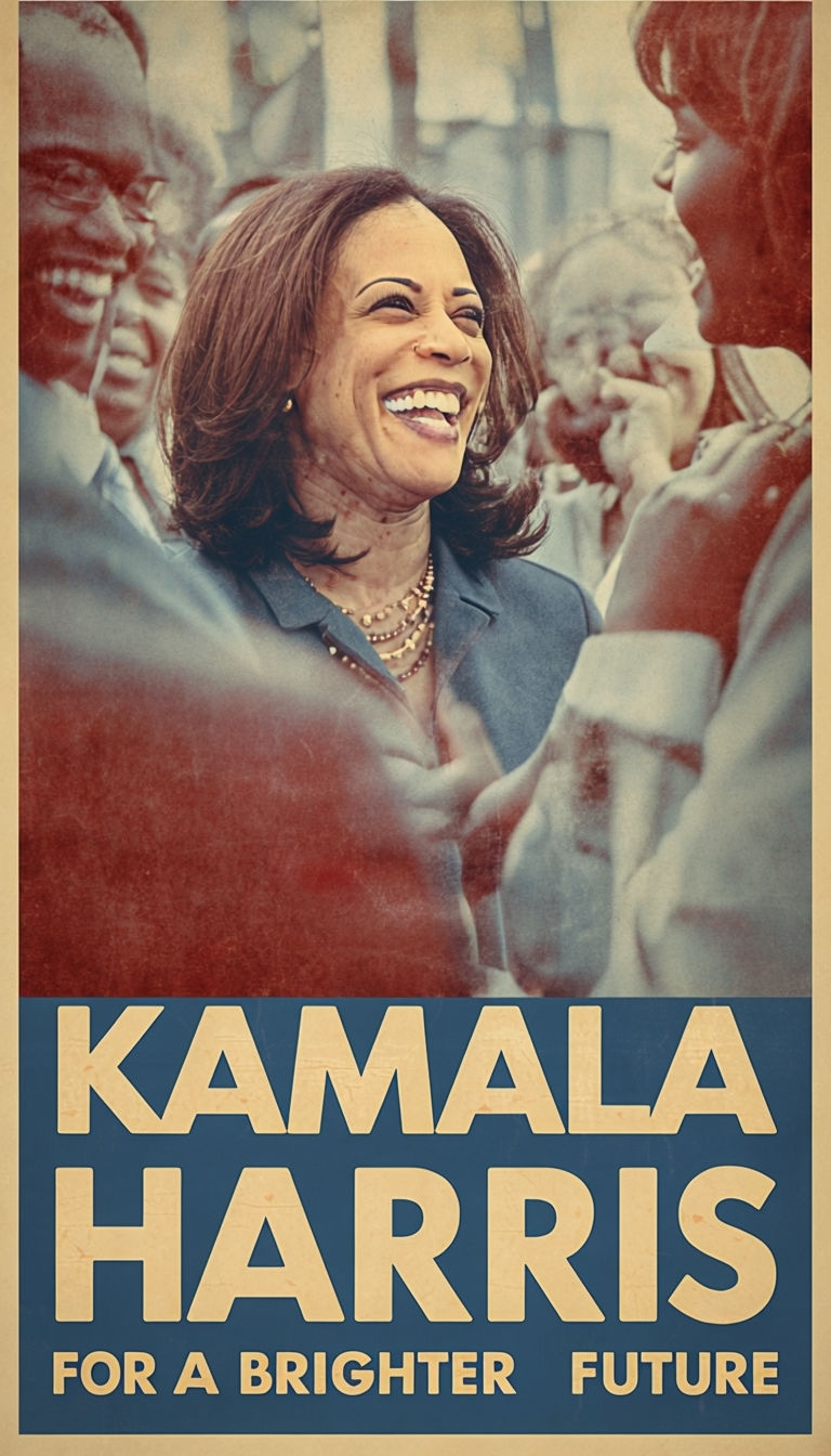 Retro Kamala Harris Campaign Poster for a Brighter Future