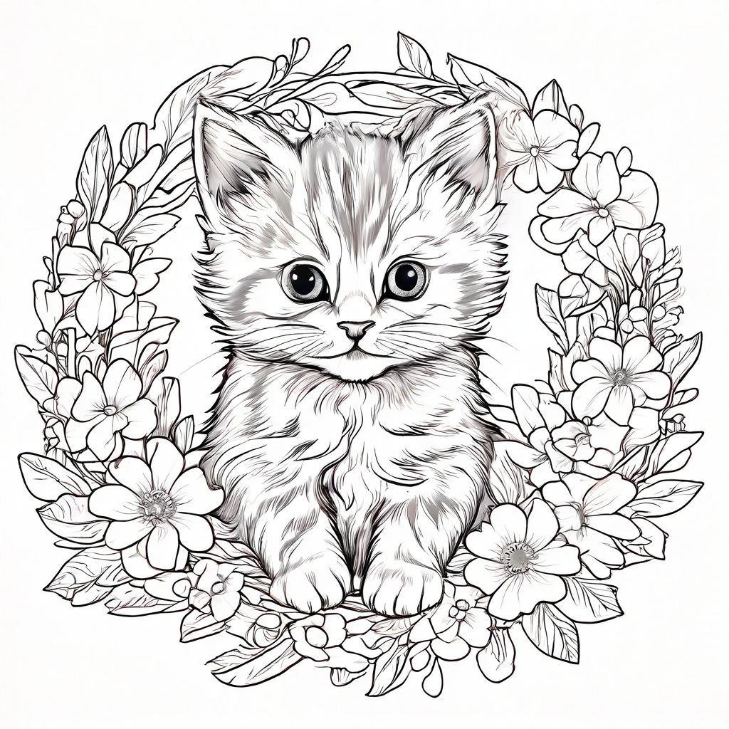 Mandala coloring book page of little baby kitten by sunile boruya ...