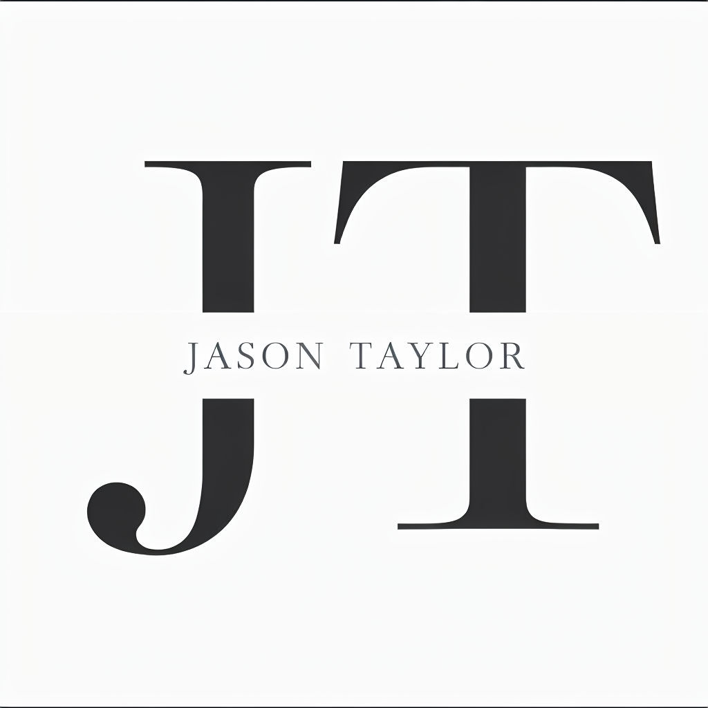 Minimalist Black JT Logo with Jason Taylor Name Monogram