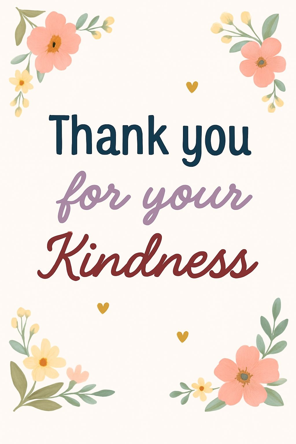 Charming Modern Thank You Card with Floral Accents Design Cards & Invites