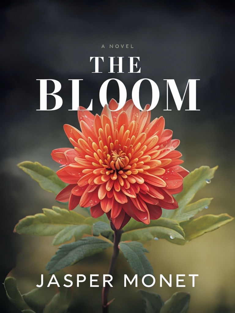 Vibrant Red-Orange Flower EBook Cover for The Bloom by Jasper Monet