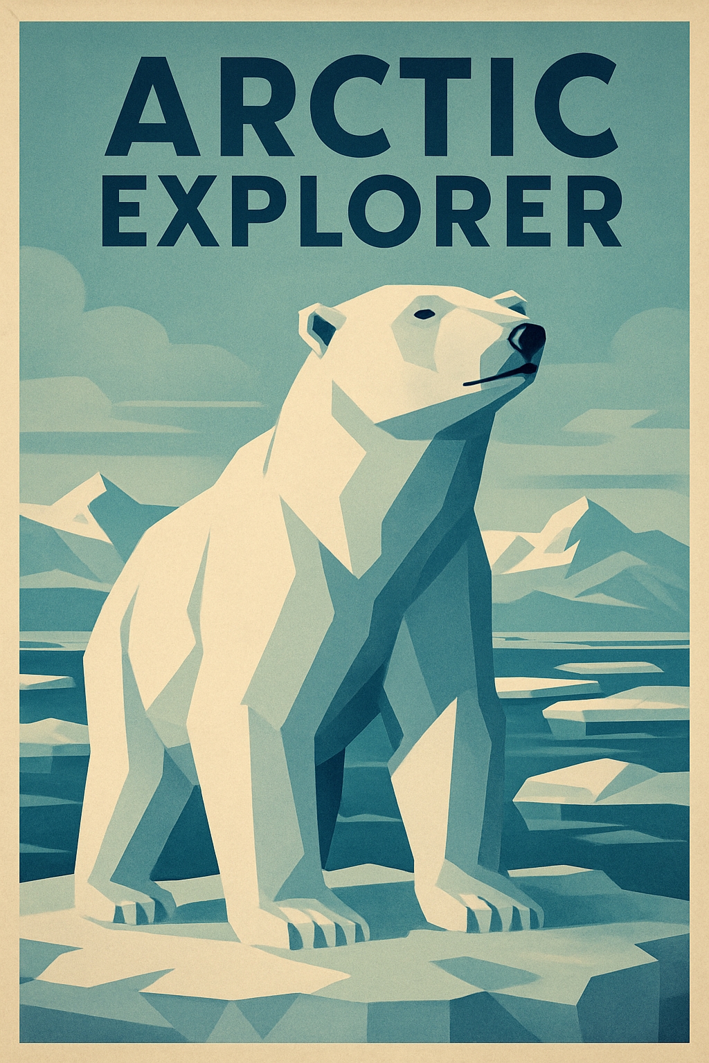 Majestic Polar Bear Arctic Explorer Vintage Travel Poster