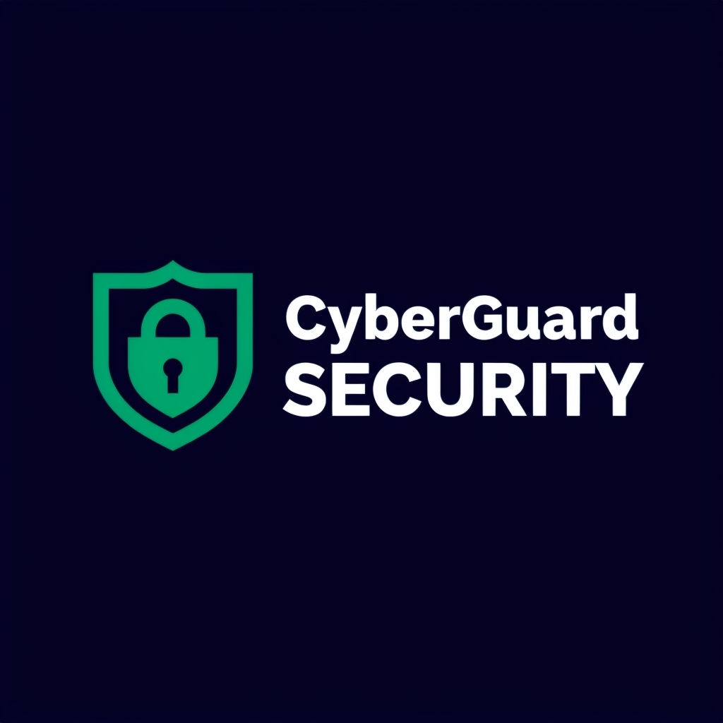 Modern CyberGuard Logo Design with Shield and Lock Symbol