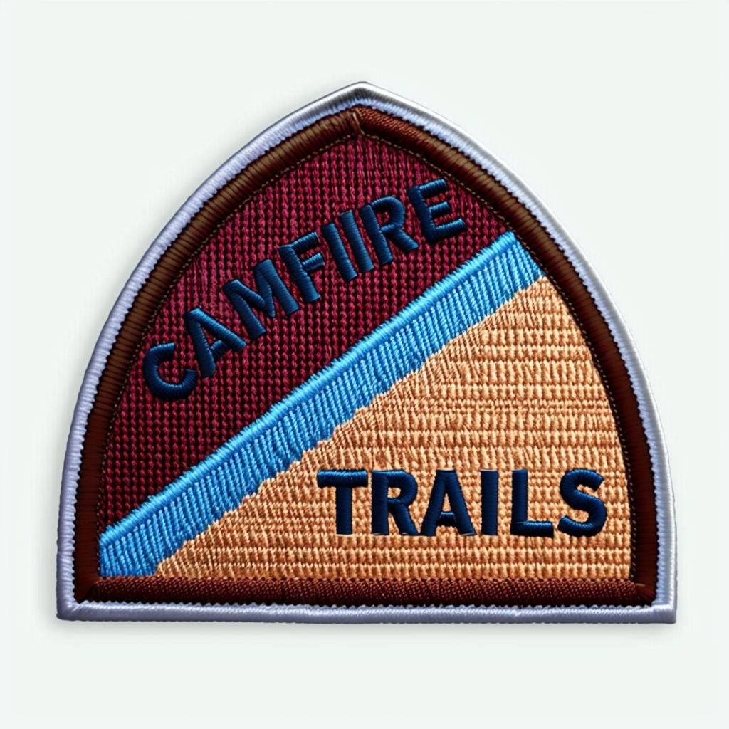 Embroidered CAMPFIRE TRAILS Patch Design for Hats