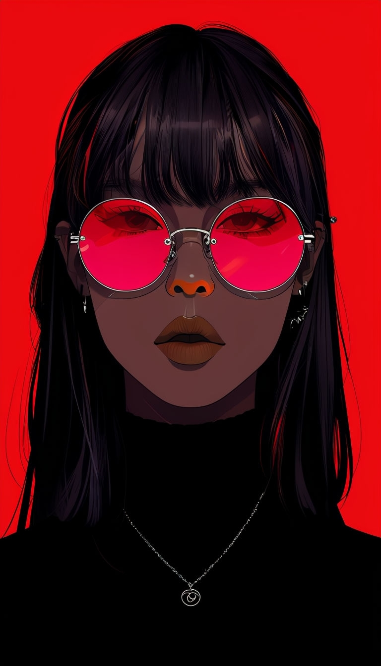 Striking Portrait with Sunglasses Against Red Background Phone Case Cover