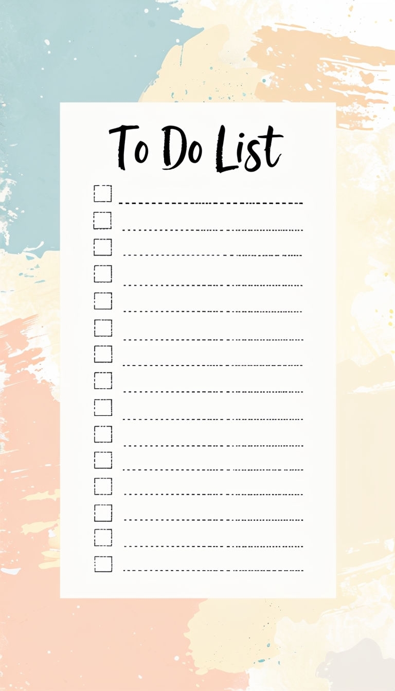 Modern Minimalist To-Do List Design with Pastel Background Social Media Post