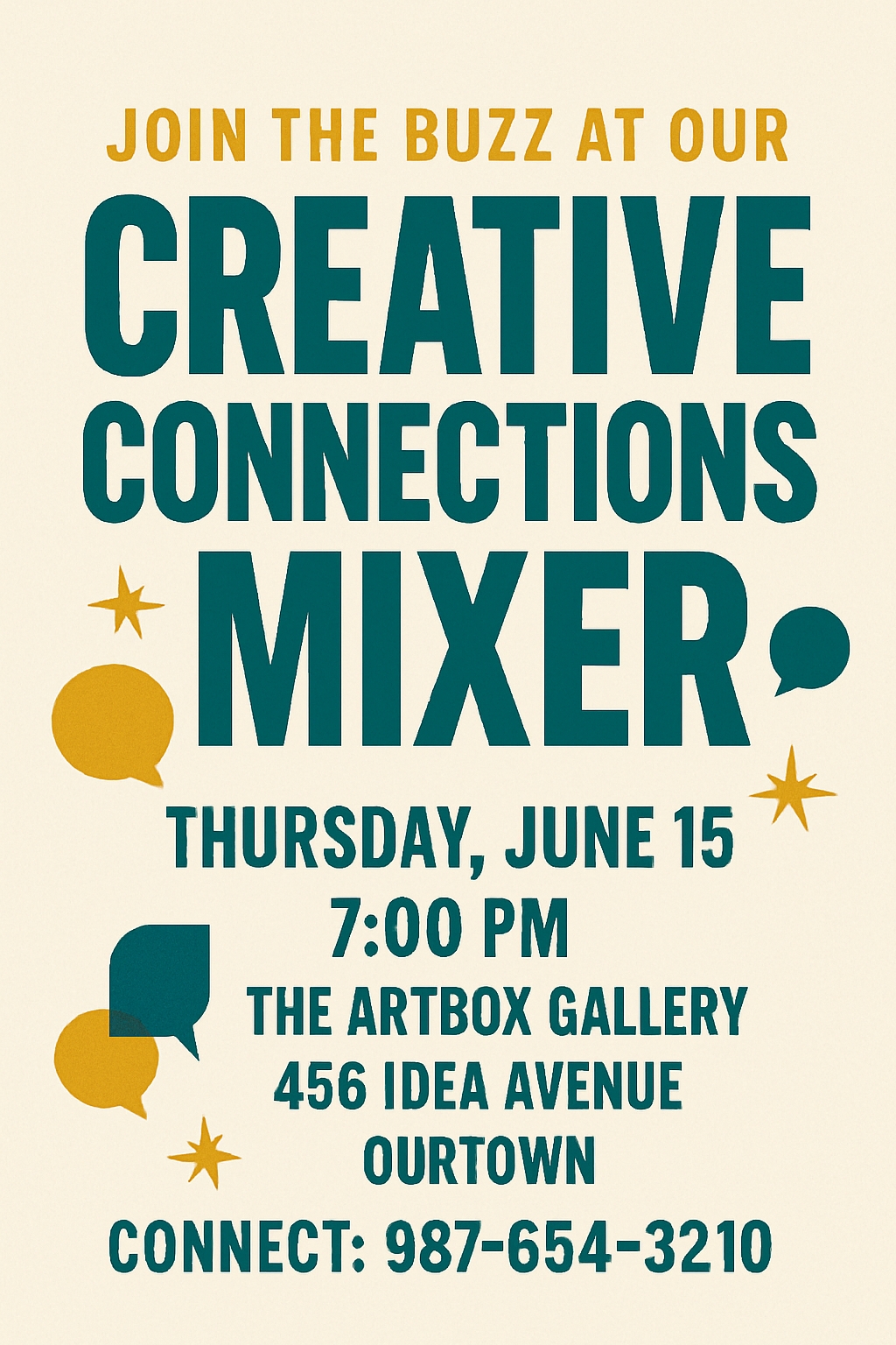 Creative Connections Mixer Promotional Event Poster Design Cards & Invites