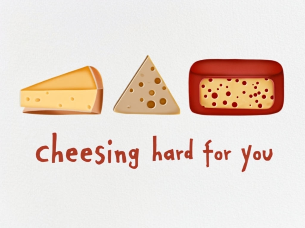 Cheesing Hard for You Cartoon Cheese Slices Invitation Card