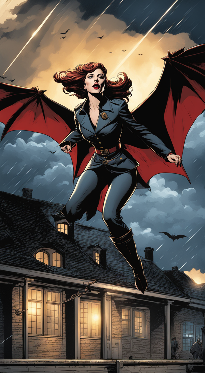 Comic page contains a nazi female vampire spy with bat wing... by Jorge ...