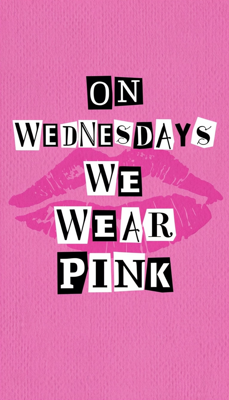 Bold ON WEDNESDAYS WE WEAR PINK Collage Design Phone Case Cover