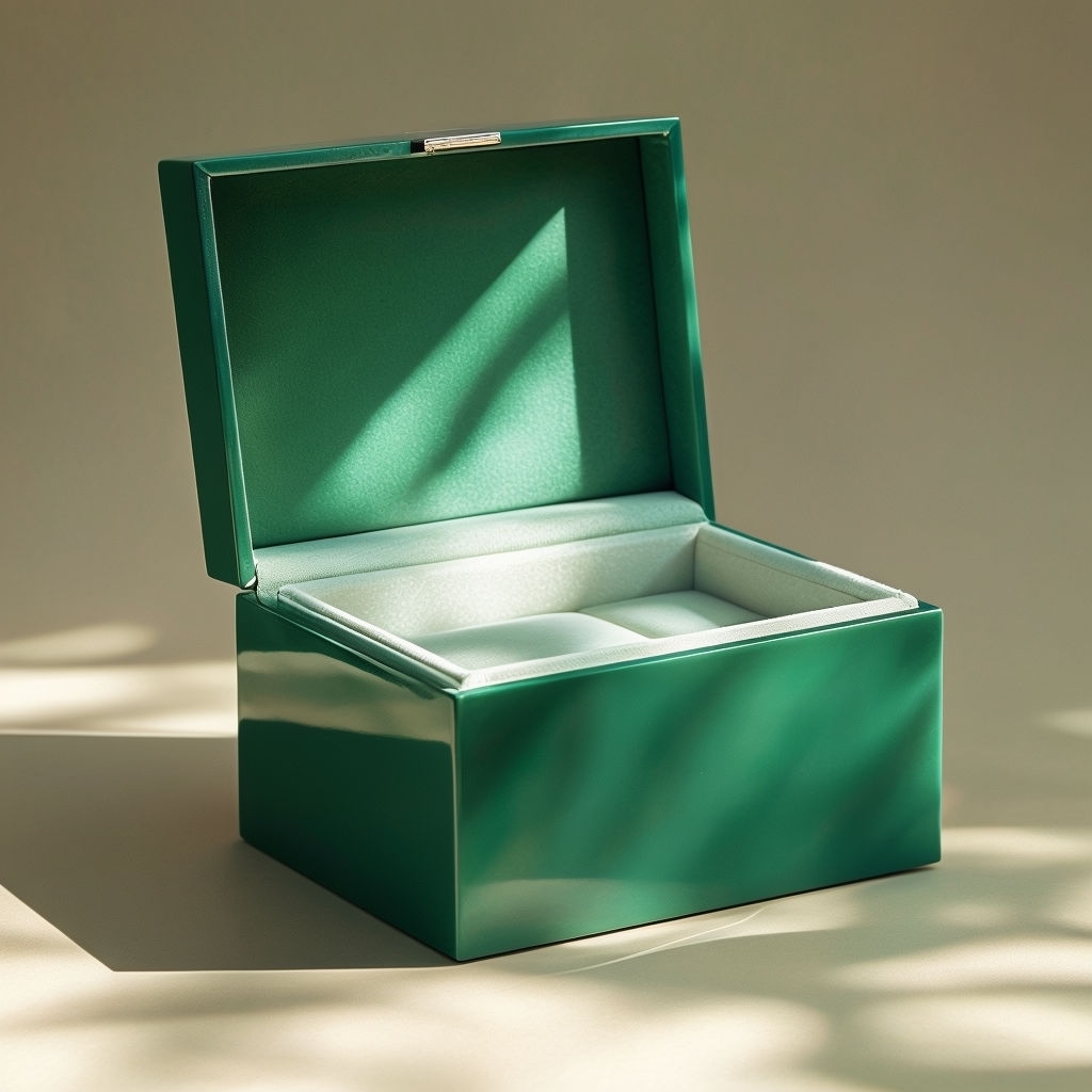 Vibrant Emerald Green Jewelry Box Mockup