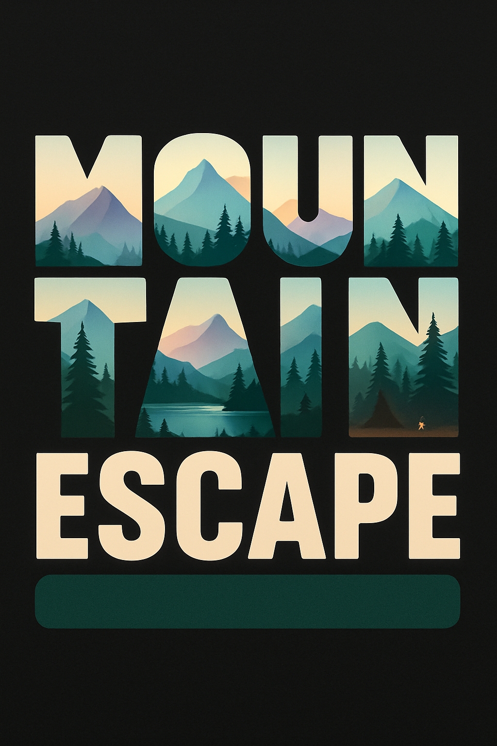 Mountain Escape Typography with Scenic Landscapes T-Shirt