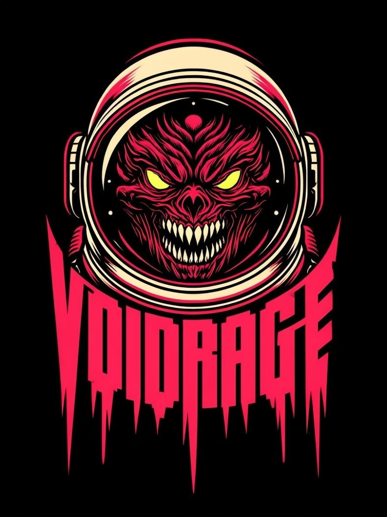 Demonic Astronaut Helmet with VOIDRAGE Graphic T-Shirt