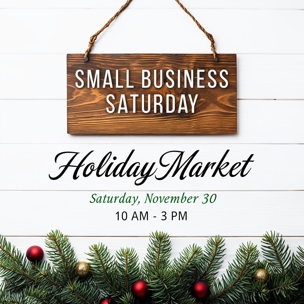 Festive Small Business Saturday Holiday Market Poster Design Social Media Post