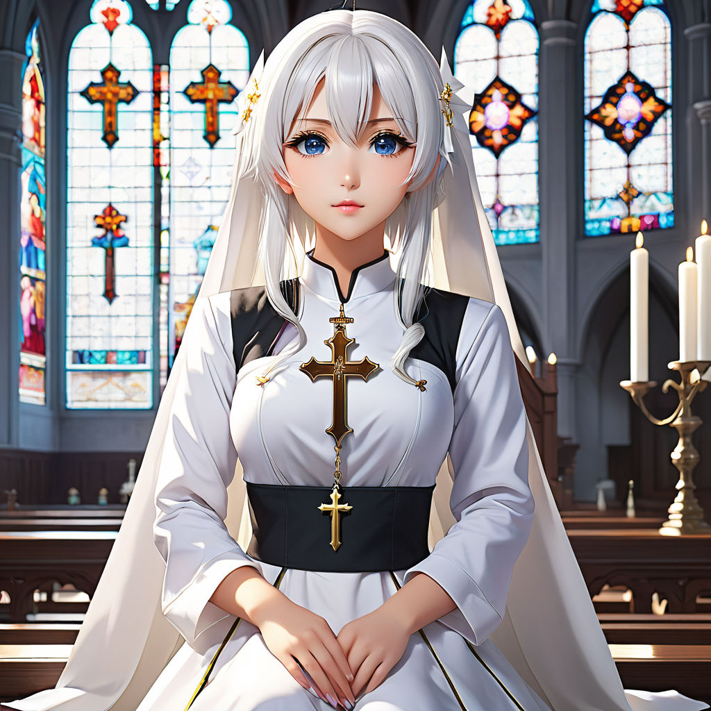 hot anime girl gothic nun