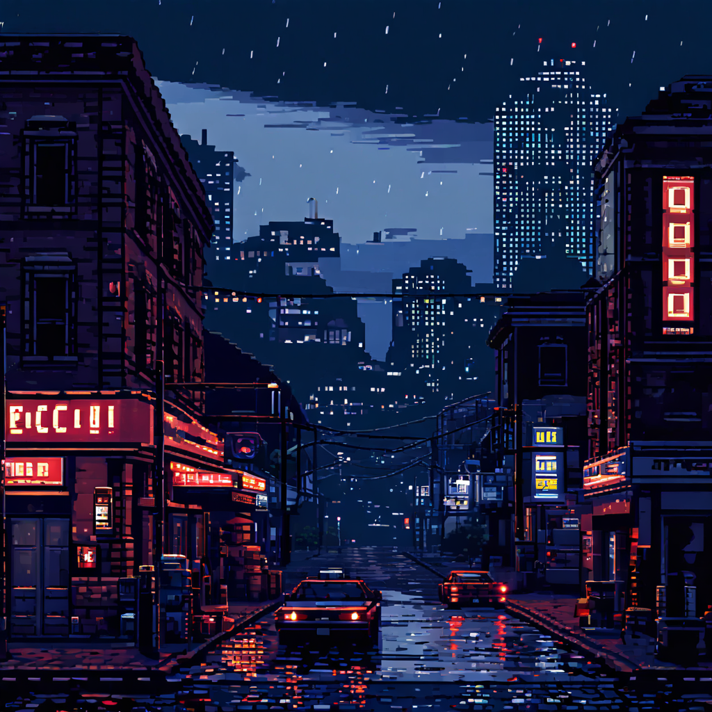 Raccoon city pixel art by David Alejandro Gen - Playground