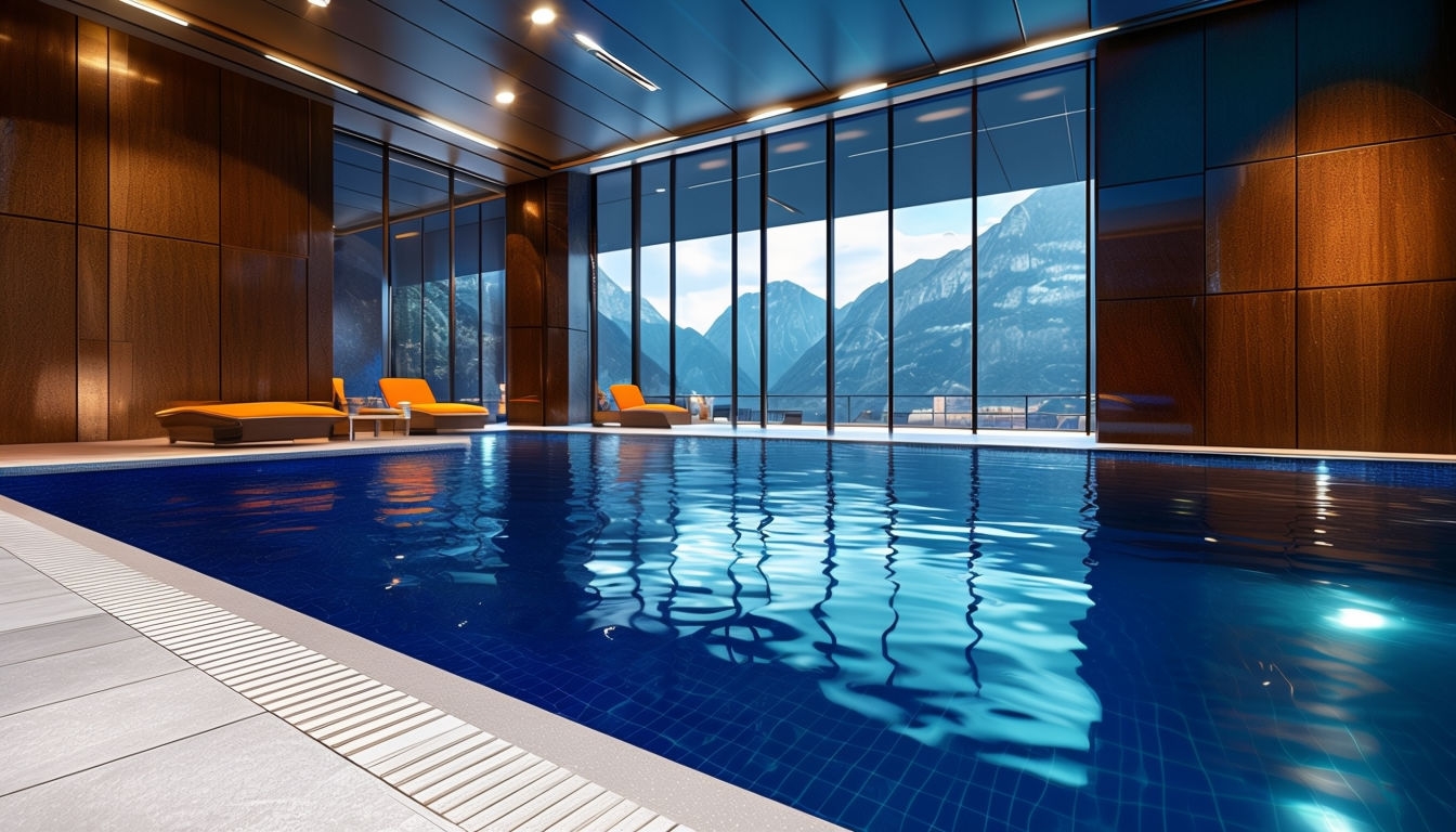 Luxurious Indoor Swimming Pool View Virtual Background