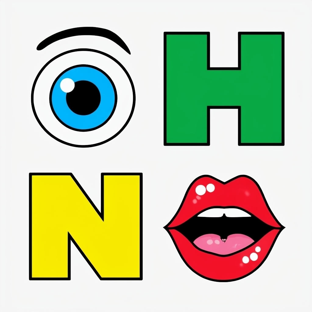 Colorful Cartoon Letter Faces Fun Graphic T-Shirt