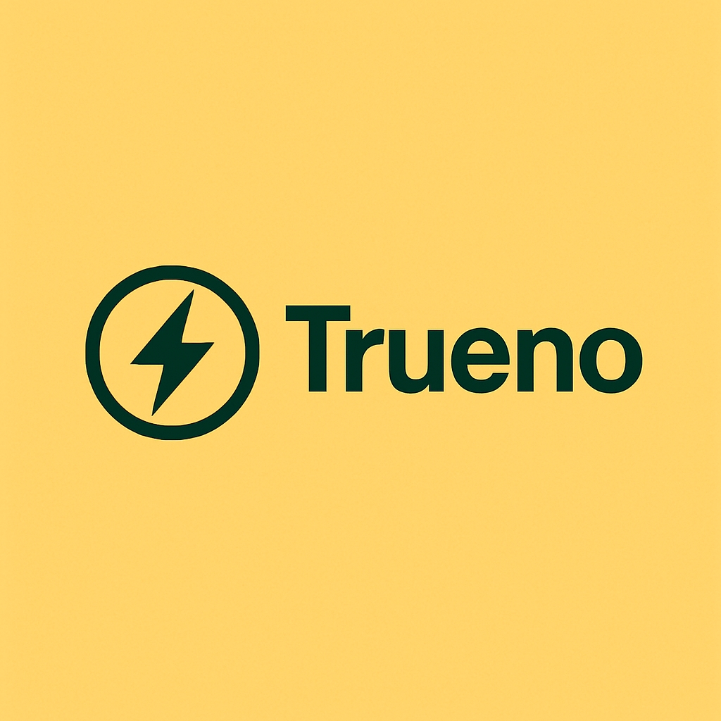 Minimalist Trueno Logo with Lightning Bolt Symbol Design Logo