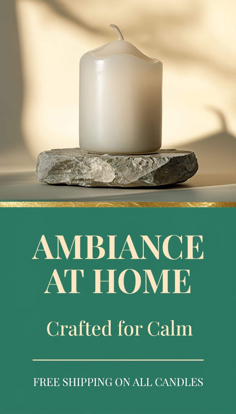Elegant Pillar Candle Ambiance Advertisement Design Ads