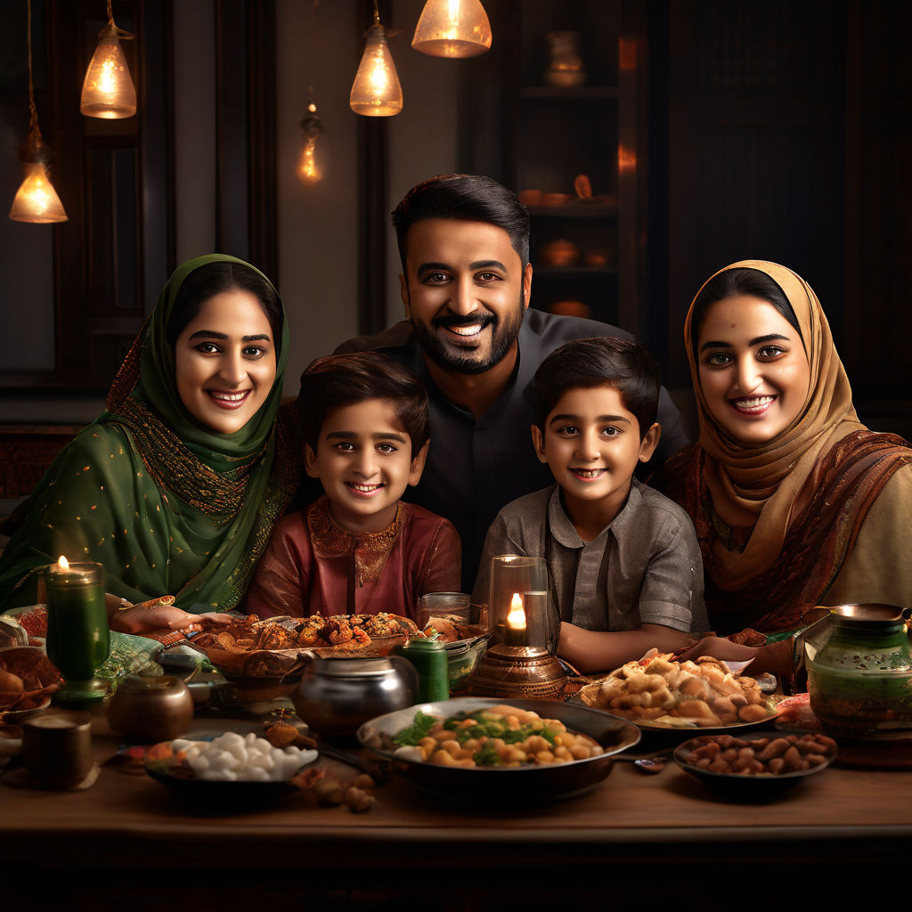 A pakistani family sitting on dining table for sehri by Asad Gondal ...