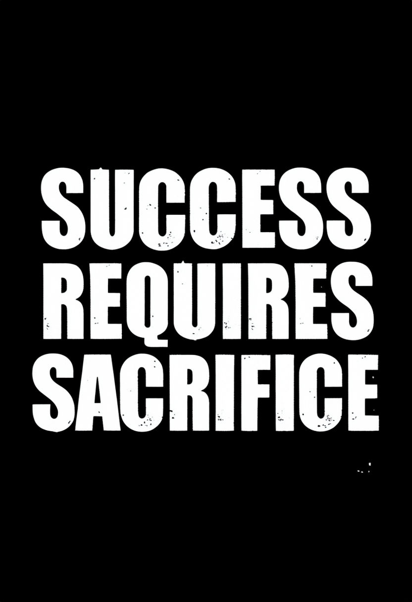 Bold Success Requires Sacrifice Motivational Typography Poster