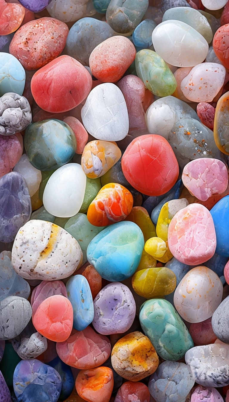 Vibrant Colorful Stones Close-Up Mobile Wallpaper