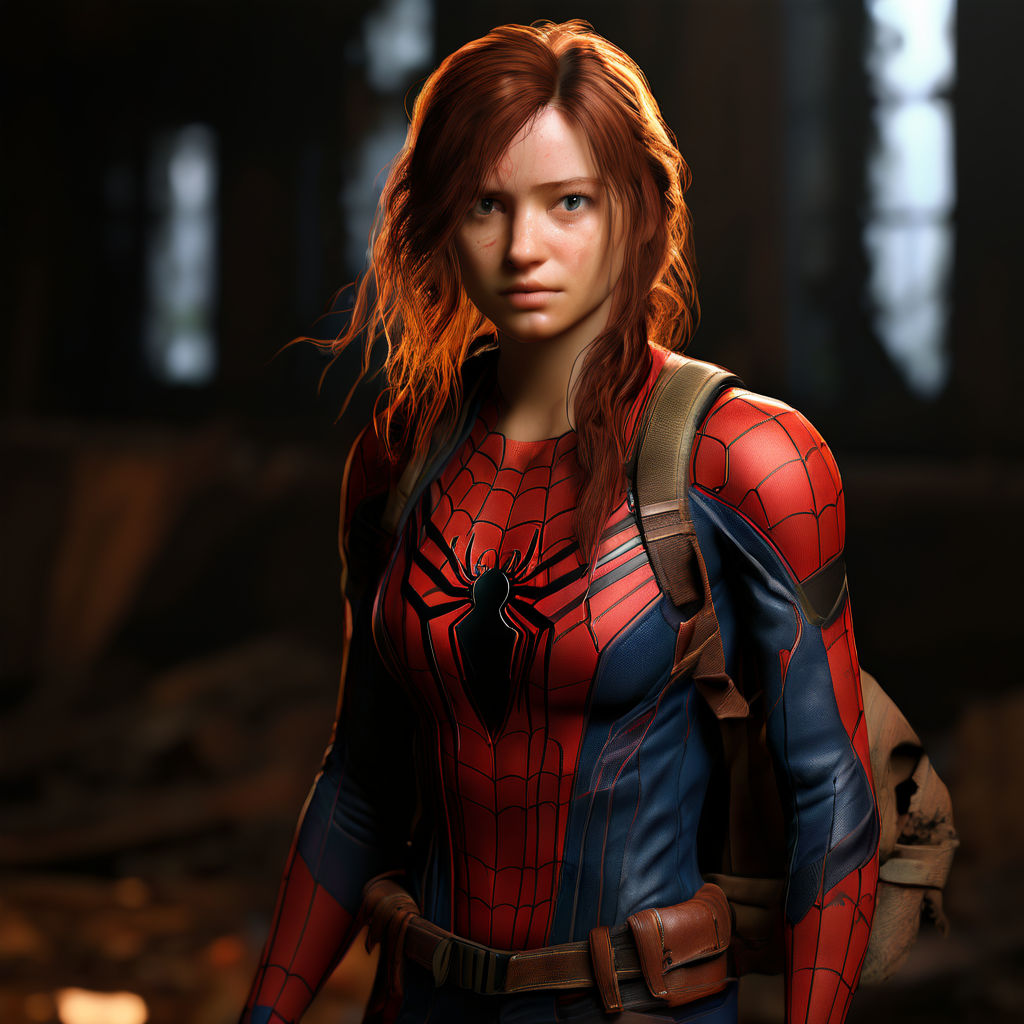 Mary Jane Watson in a Spider-Man suit