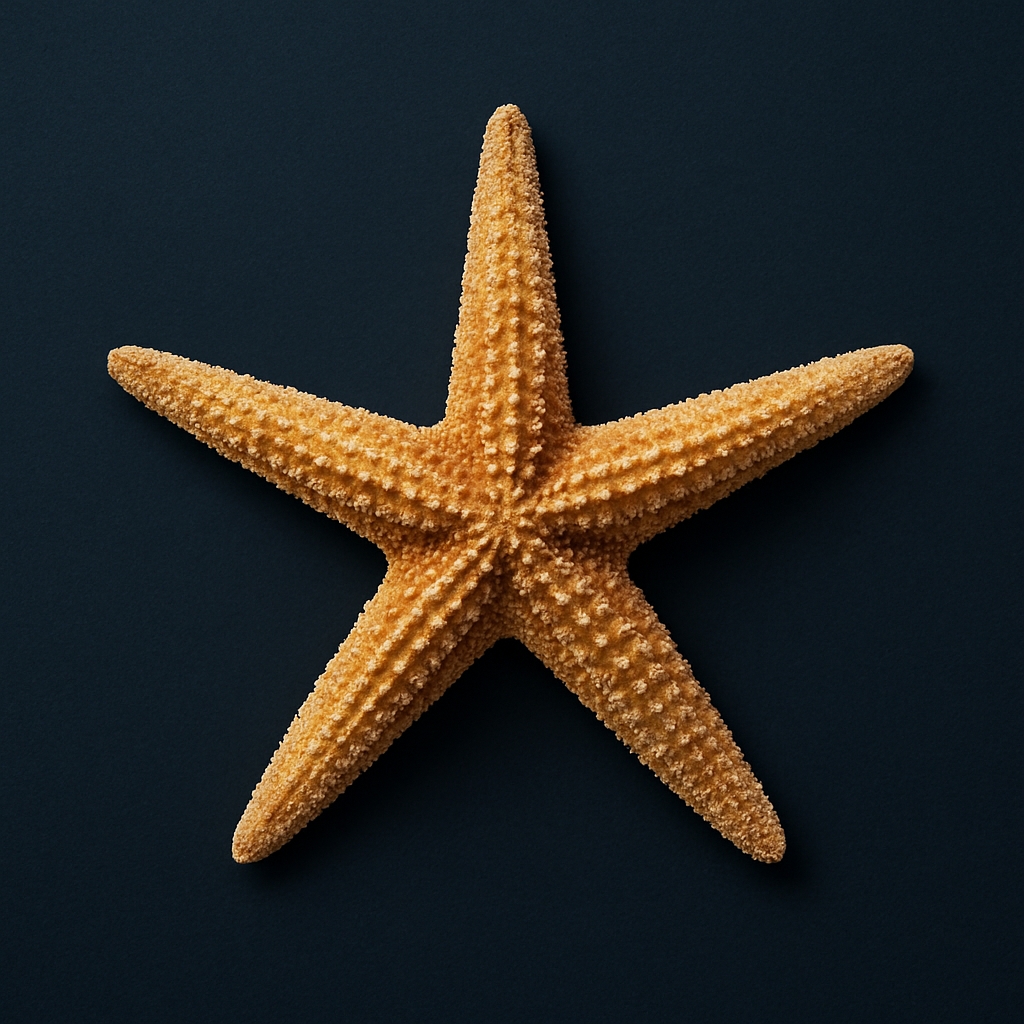 Golden Amber Starfish Minimalist Design T-Shirt