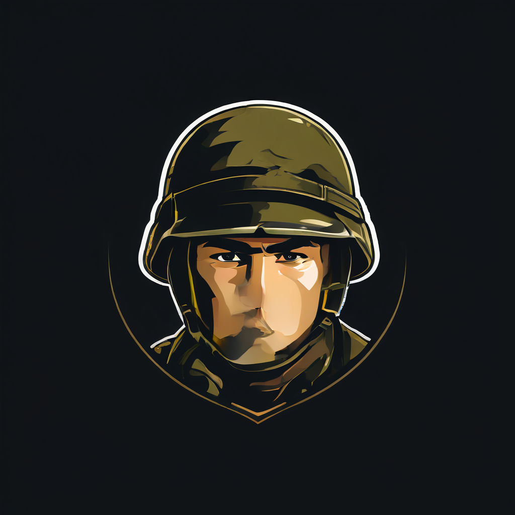 Simpel logo of a soldier peeking around a corner by Thijs Smit - Playground