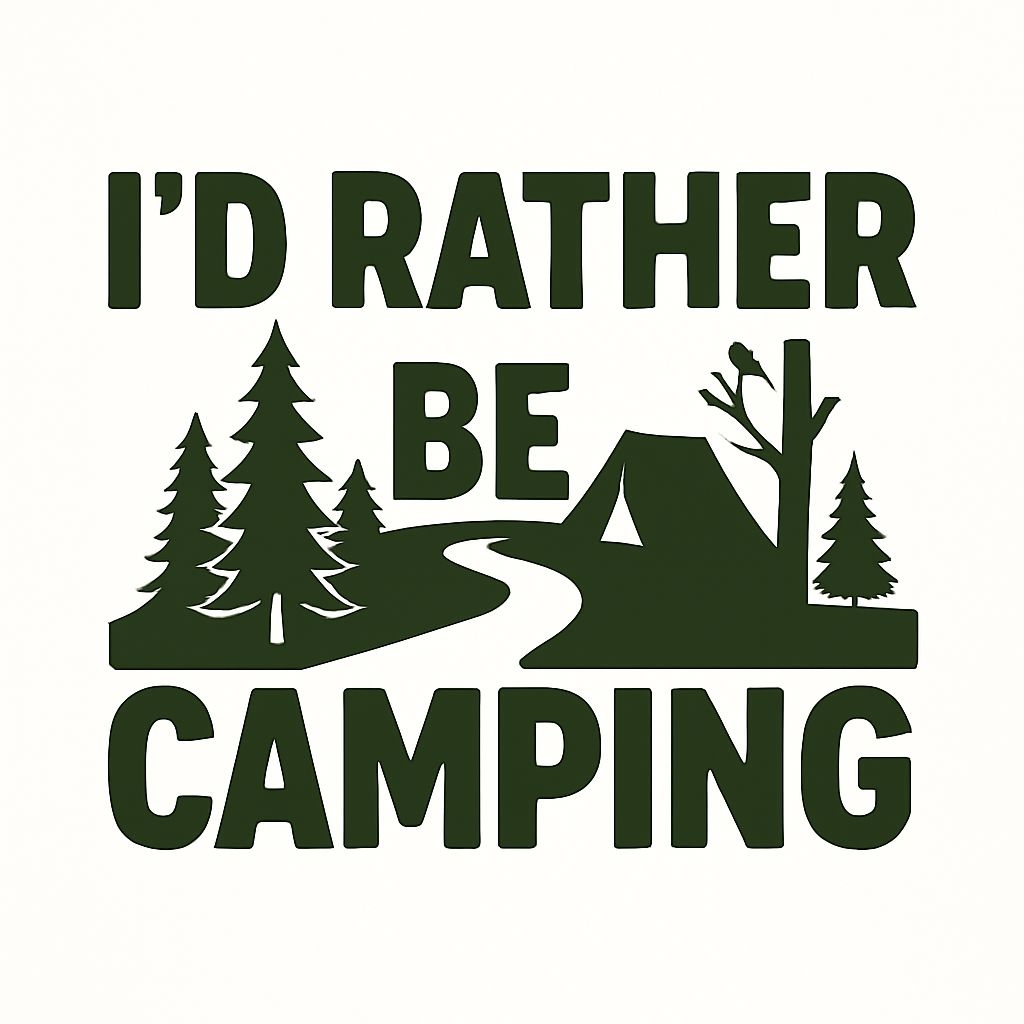 I'd Rather Be Camping Minimalist Design Mug