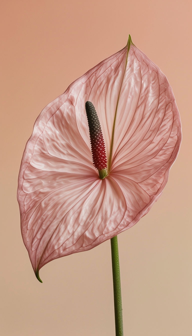 Minimalist Anthurium Flower Photography with Soft Colors Mobile Wallpaper