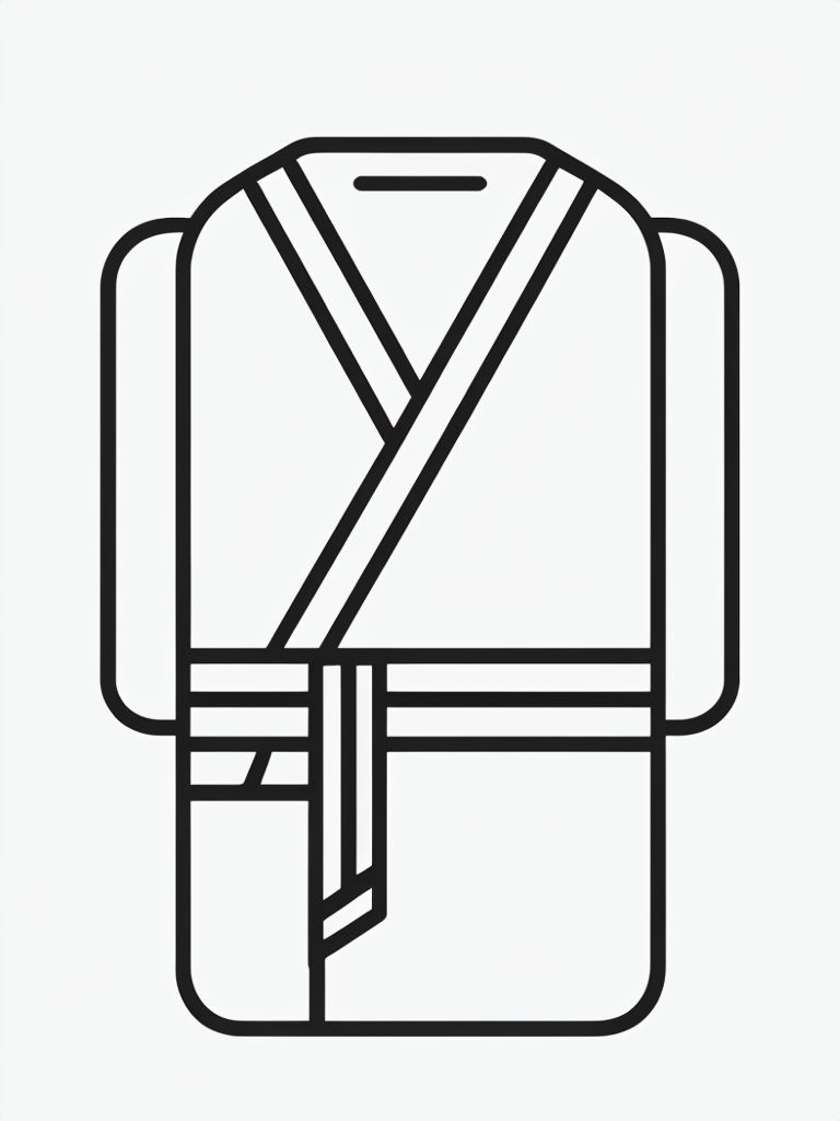 Minimalist Line Art Bathrobe Icon for Creative Coloring Book Pages