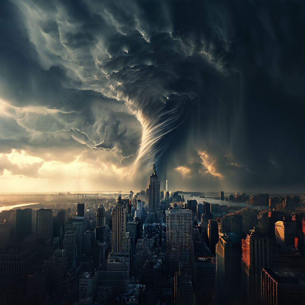 Hyper-realistic view of a tornado in New York City. HD 8K by IMRAN ...