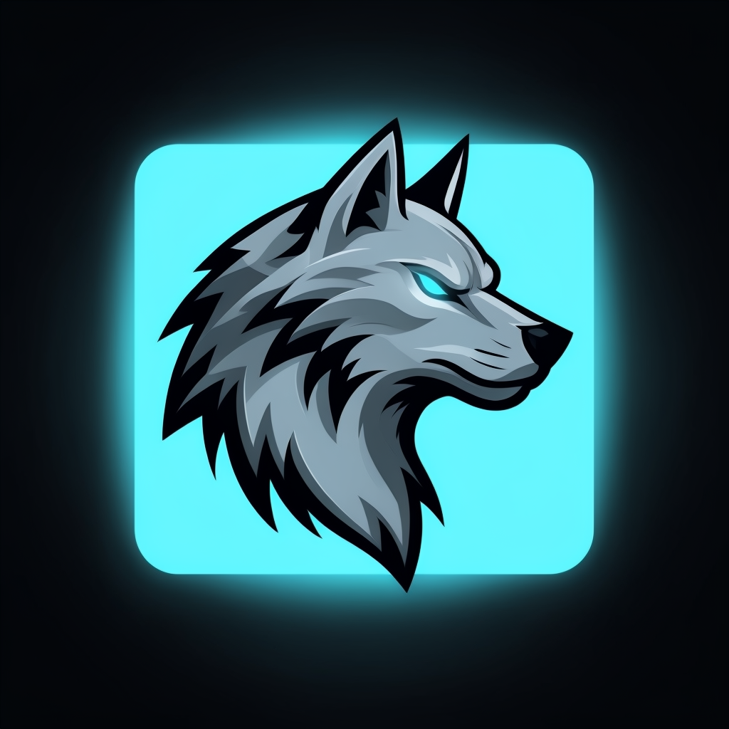 Stylized Geometric Wolf Head Illustration Logo