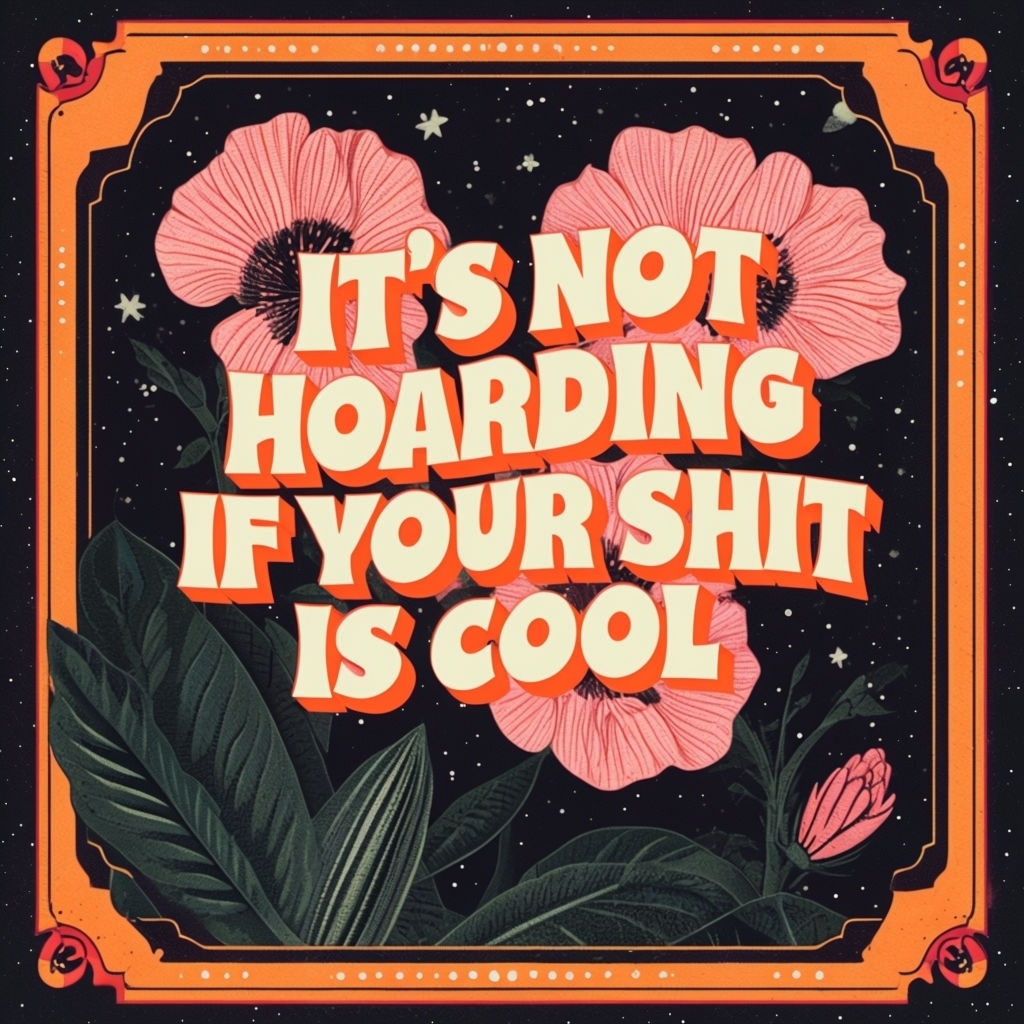 It's Not Hoarding If Your Shit Is Cool Floral Sticker