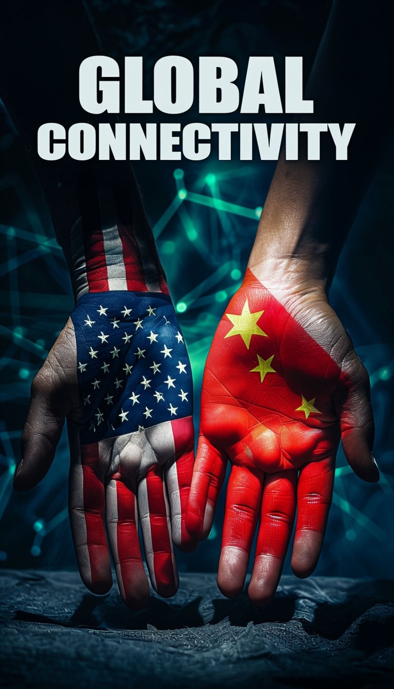 Hands Symbolizing Global Connectivity with Flags Art Social Media Post