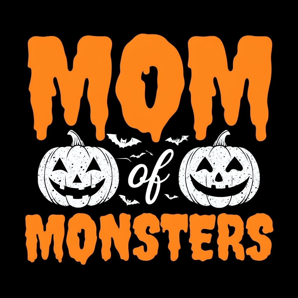 Spooky MOM of Monsters Halloween Design T-Shirt