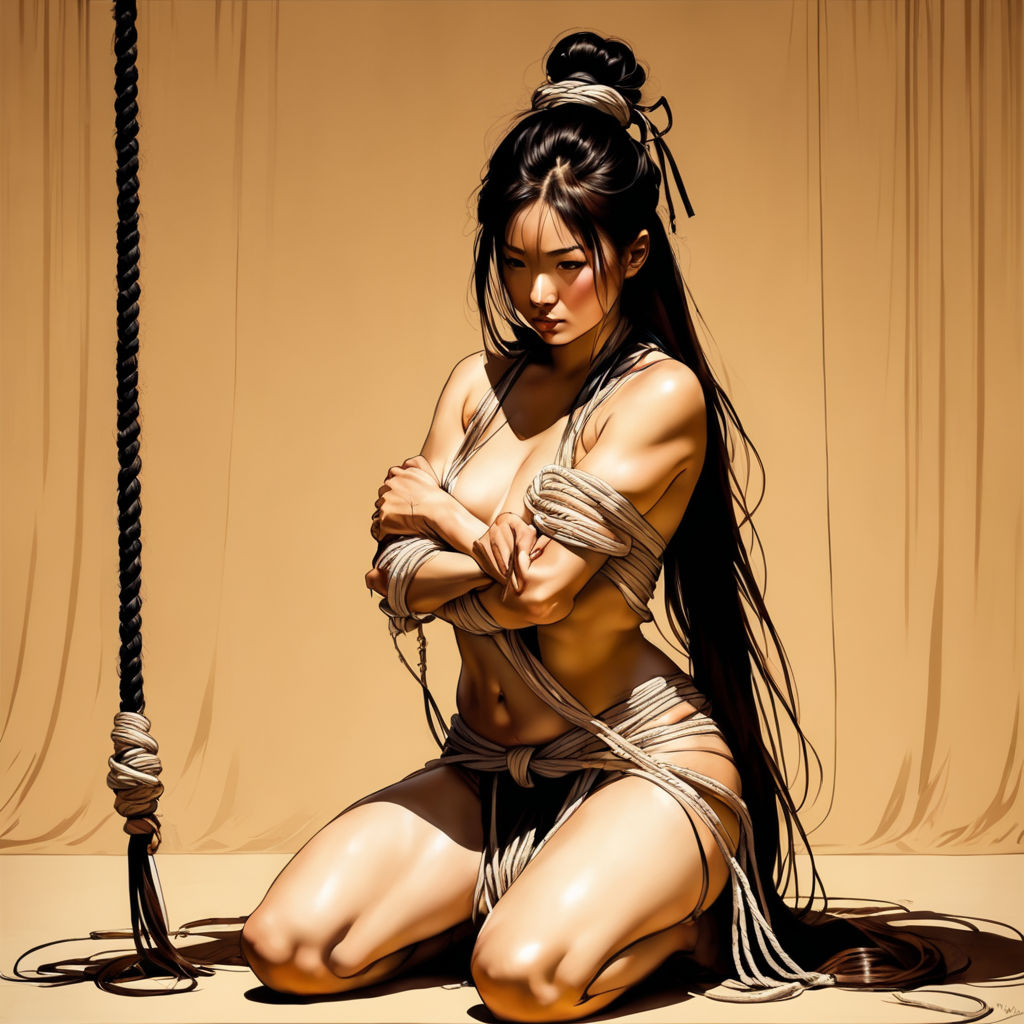 very long hair women rope  bondage notnarty - Playground