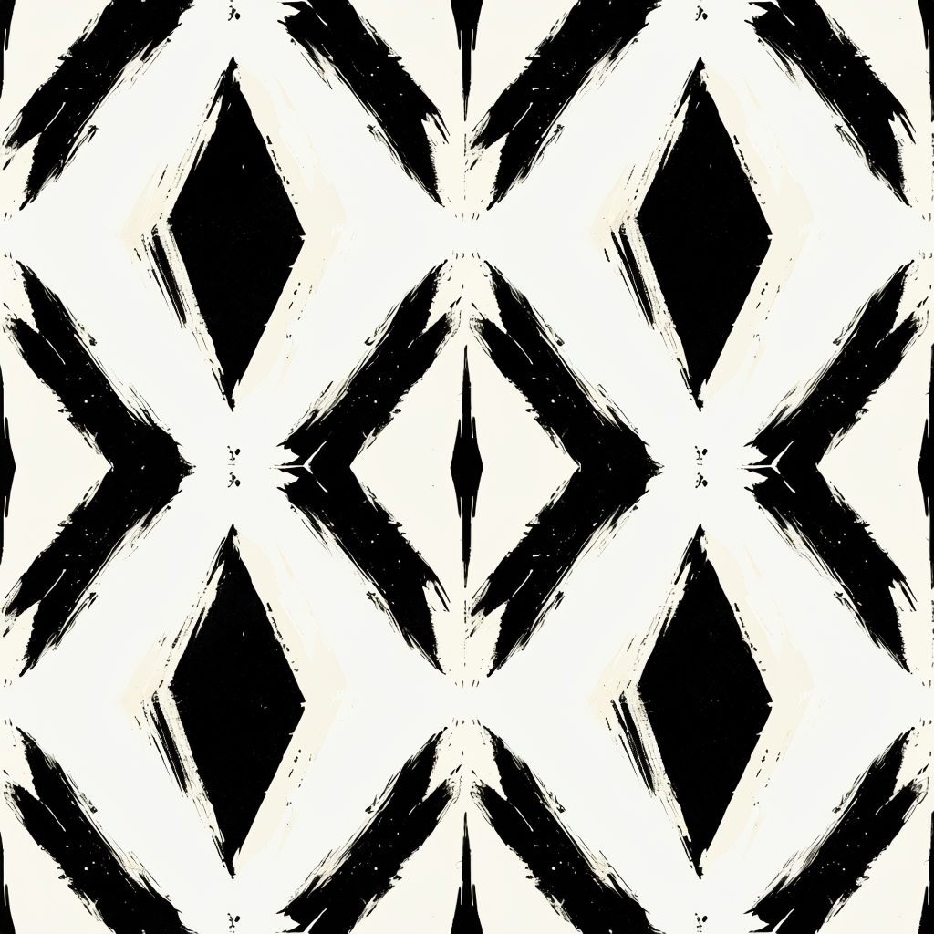 Modern Black and Off-White Diamond Pattern Seamless Design