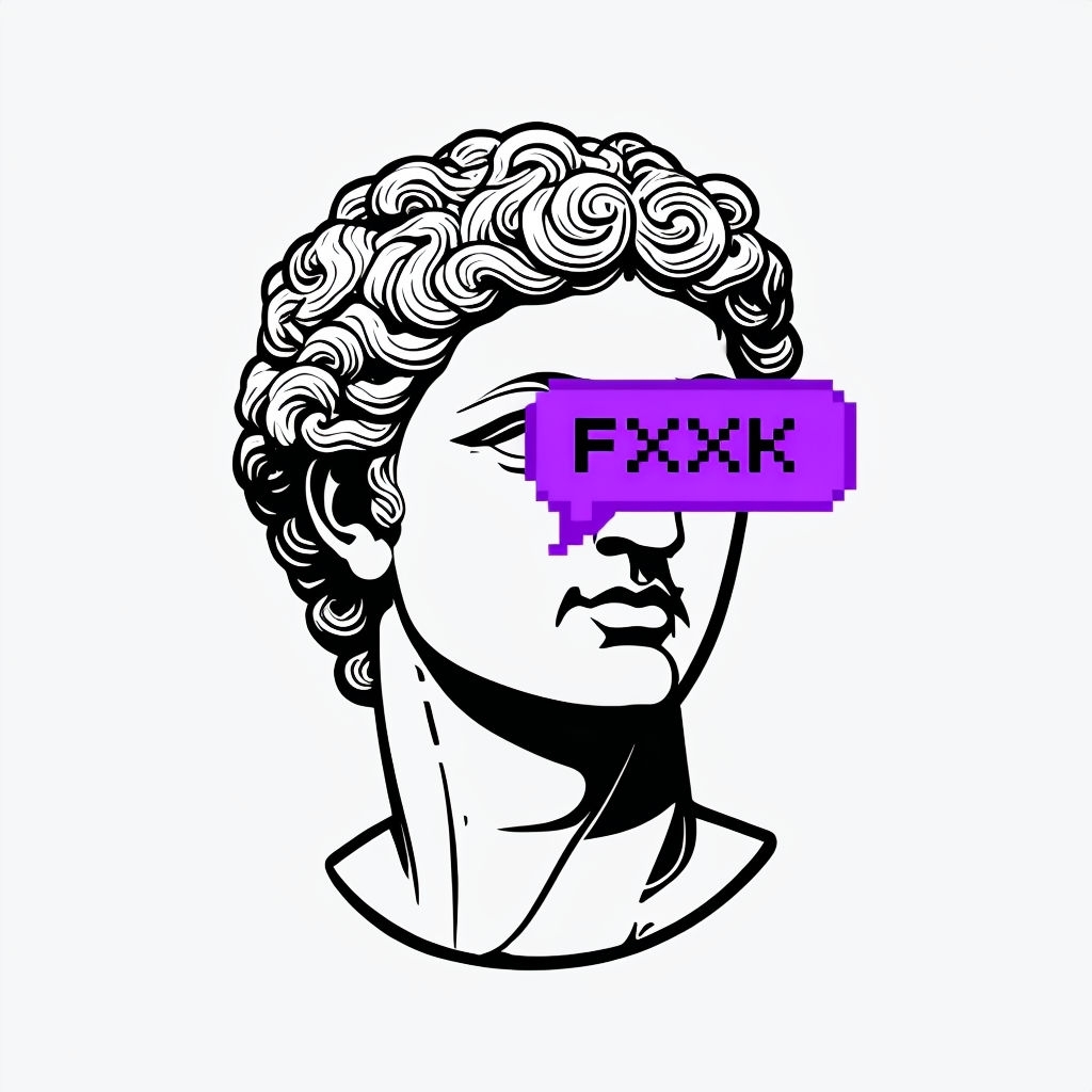 Classical Greek Bust with Pixelated Speech Bubble T-shirt