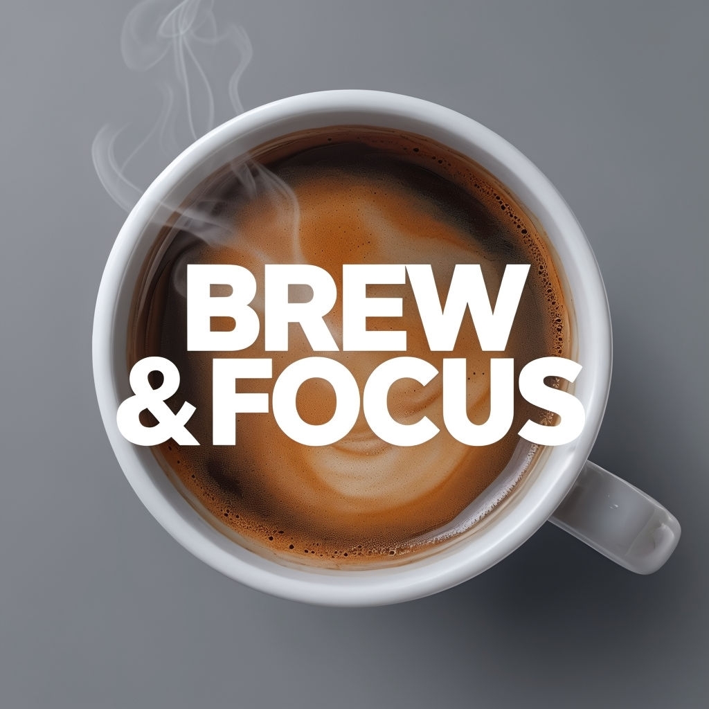 Brew & Focus Motivational Coffee Art for Productivity Lovers Social Media Post