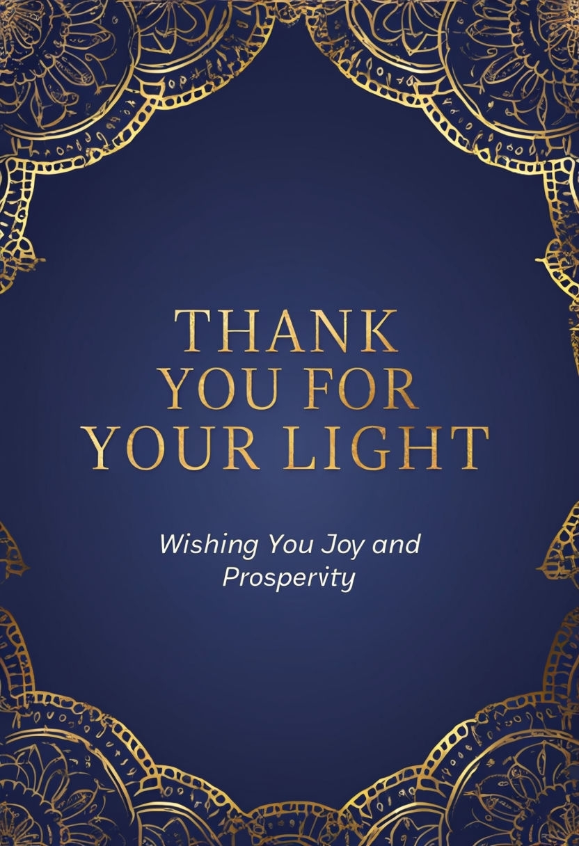 Elegant Diwali Thank You Card with Gold Mandala Design