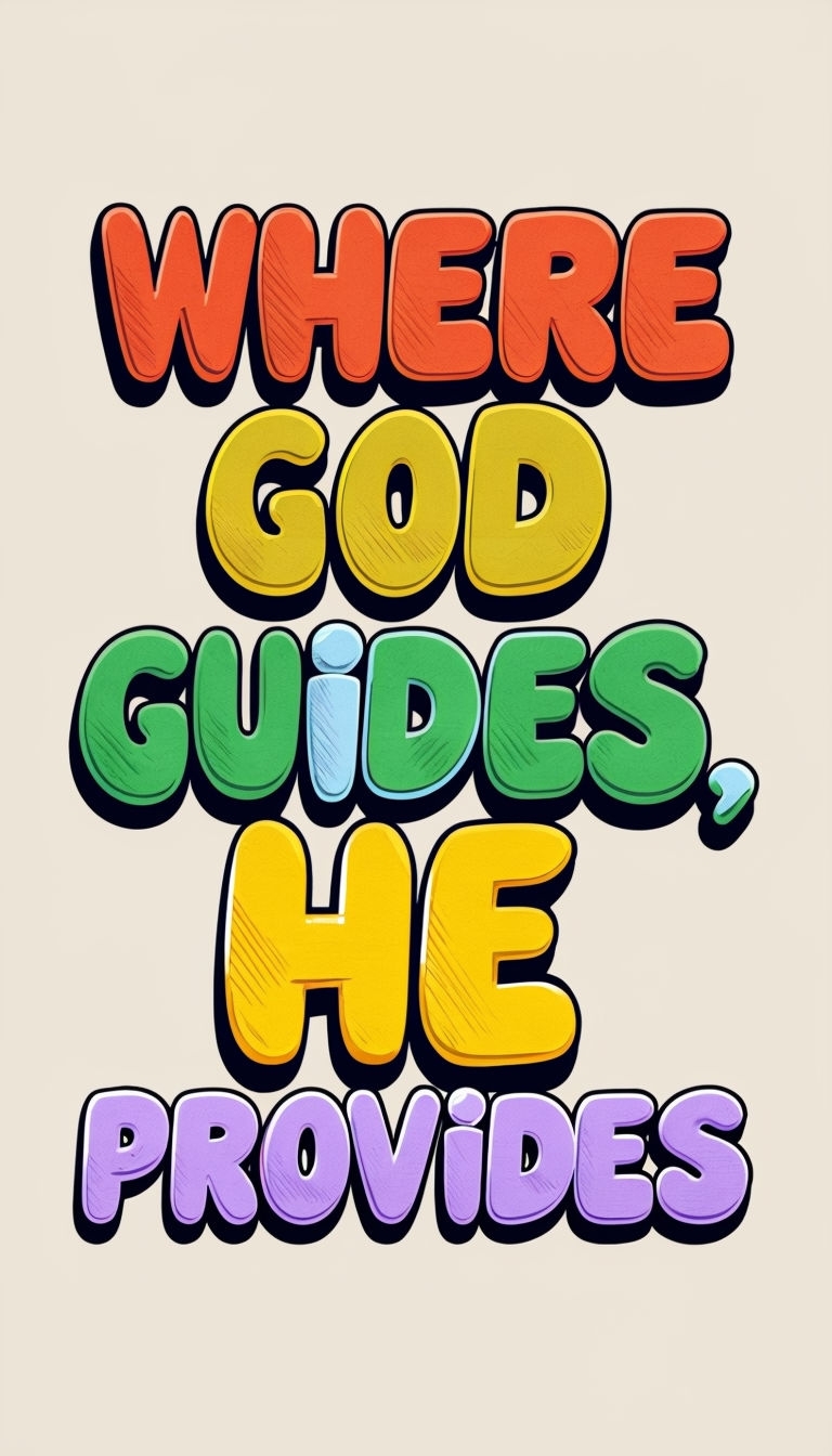 Where God Guides He Provides Colorful Motivational Mobile Wallpaper