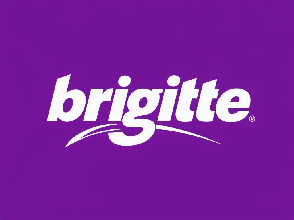 Elegant Modern Brigitte Logo on Purple Background for Branding Logo